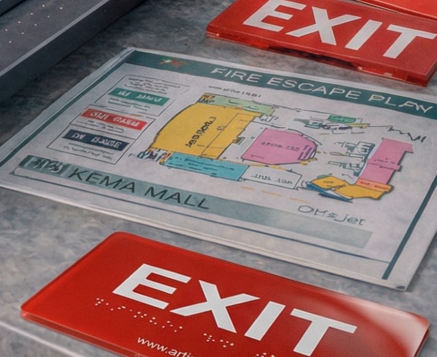 Brajeva signalizacija: taktilni plan evakuacije i EXIT table sa Brajevim pismom